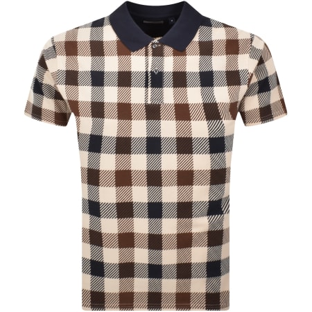 Aquascutum Big Check Polo T Shirt Navy | Mainline Menswear gb